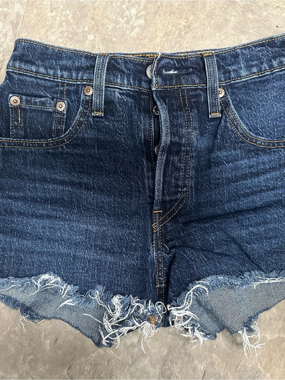 Levi 501’s Dark Blue Denim Cutoff Shorts - Women